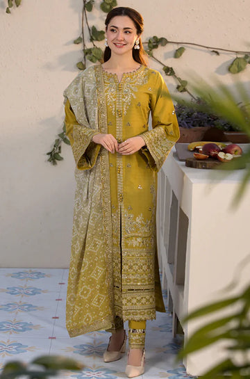 Laam - Winter 3PC Dhanak Embroidered Suit