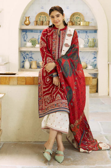 Coco By Zara Shahjahan - 3PC Dhanak Embroidered Suit