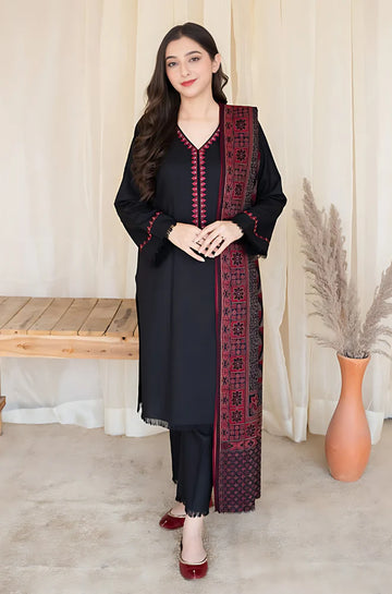 Asling - Winter 3PC Dhanak Embroidered Suit