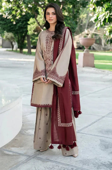 Baroque - Winter 3PC Dhanak Embroidered Suit