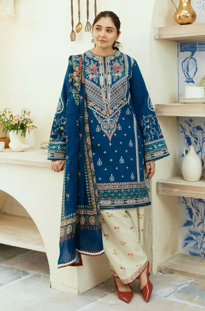 Coco By Zara Shahjahan - 3PC Dhanak Embroidered Suit