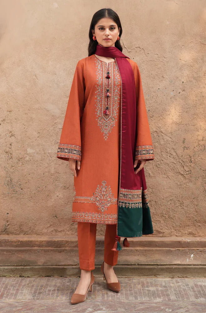 Jazmin - Winter 3PC Dhanak Embroidered Suit