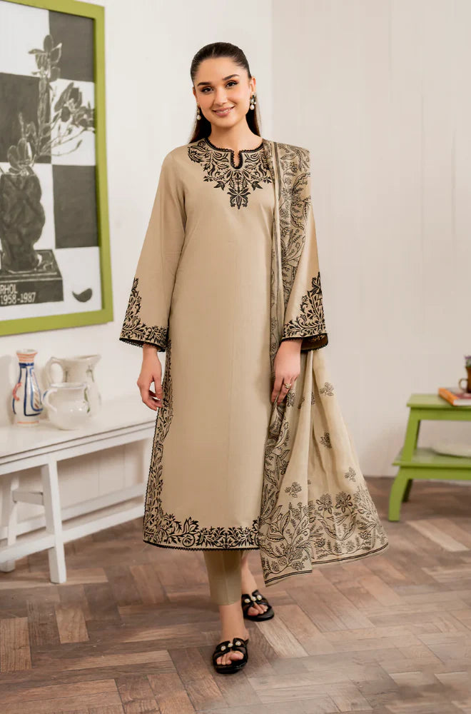Garnet - Winter 3PC Dhanak Embroidered Suit