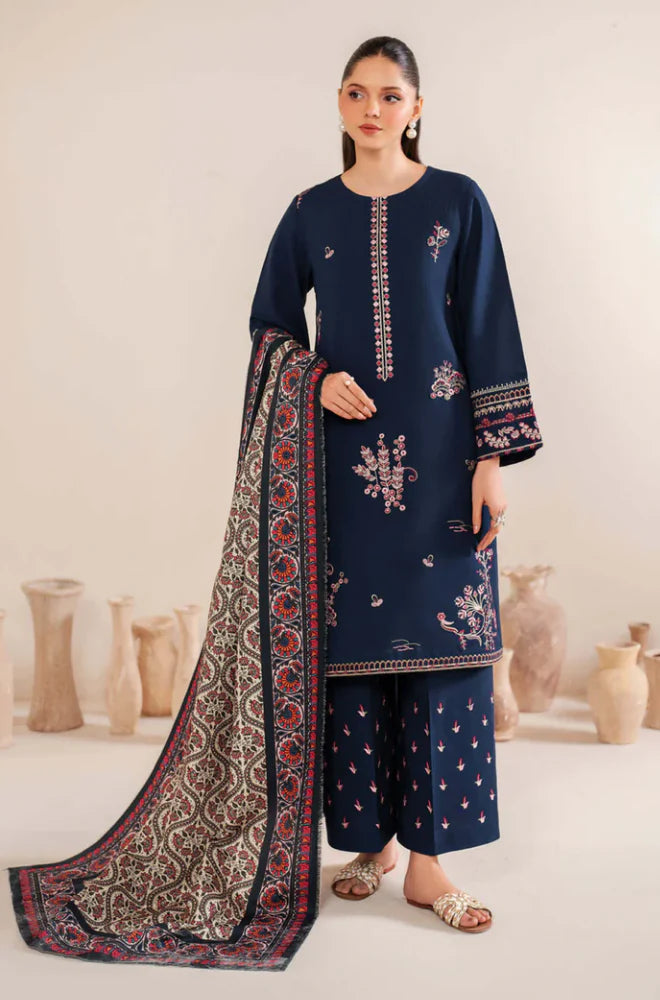 Garnet - 3PC Dhanak Embroidered Suit