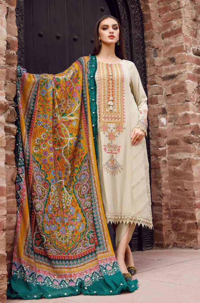 Maria.B - Winter 3PC Dhanak Embroidered Suit
