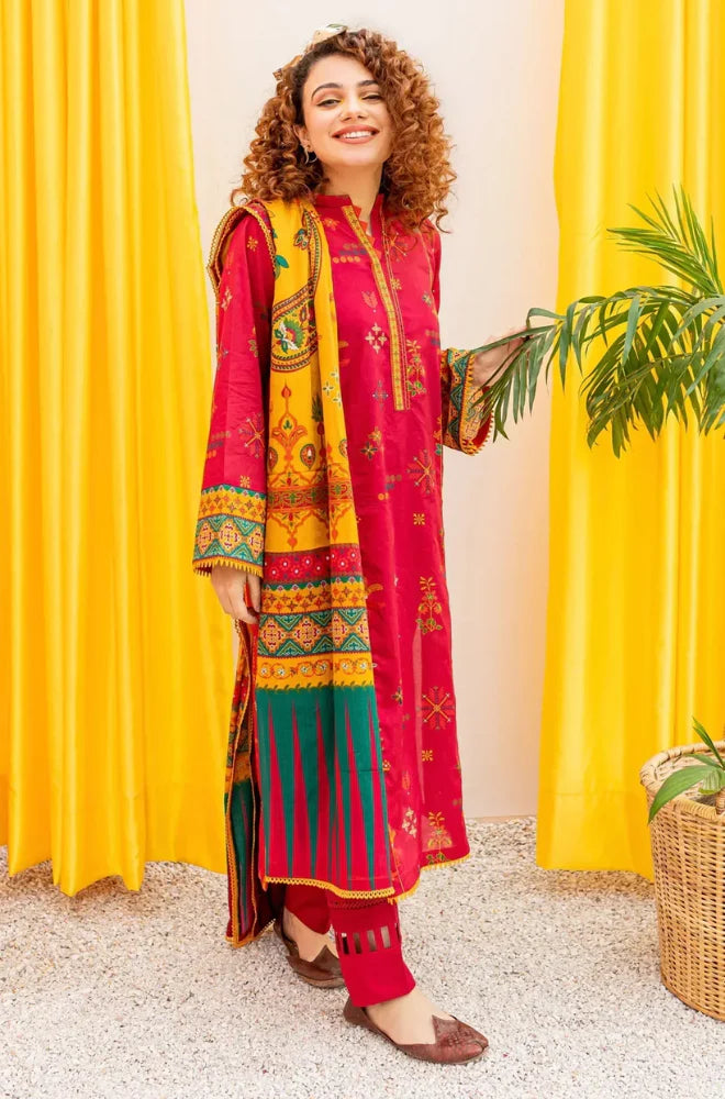 Batik - 3PC Dhanak Embroidered Suit