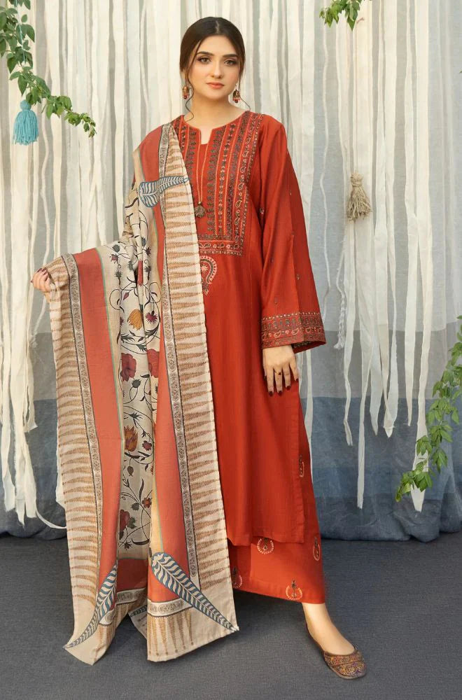 Urge - Winter 3PC Dhanak Embroidered Suit