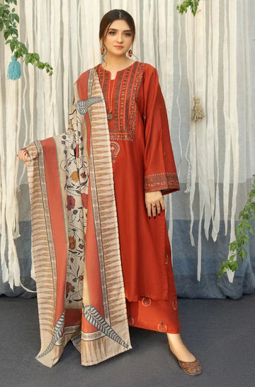 Urge - Winter 3PC Dhanak Embroidered Suit